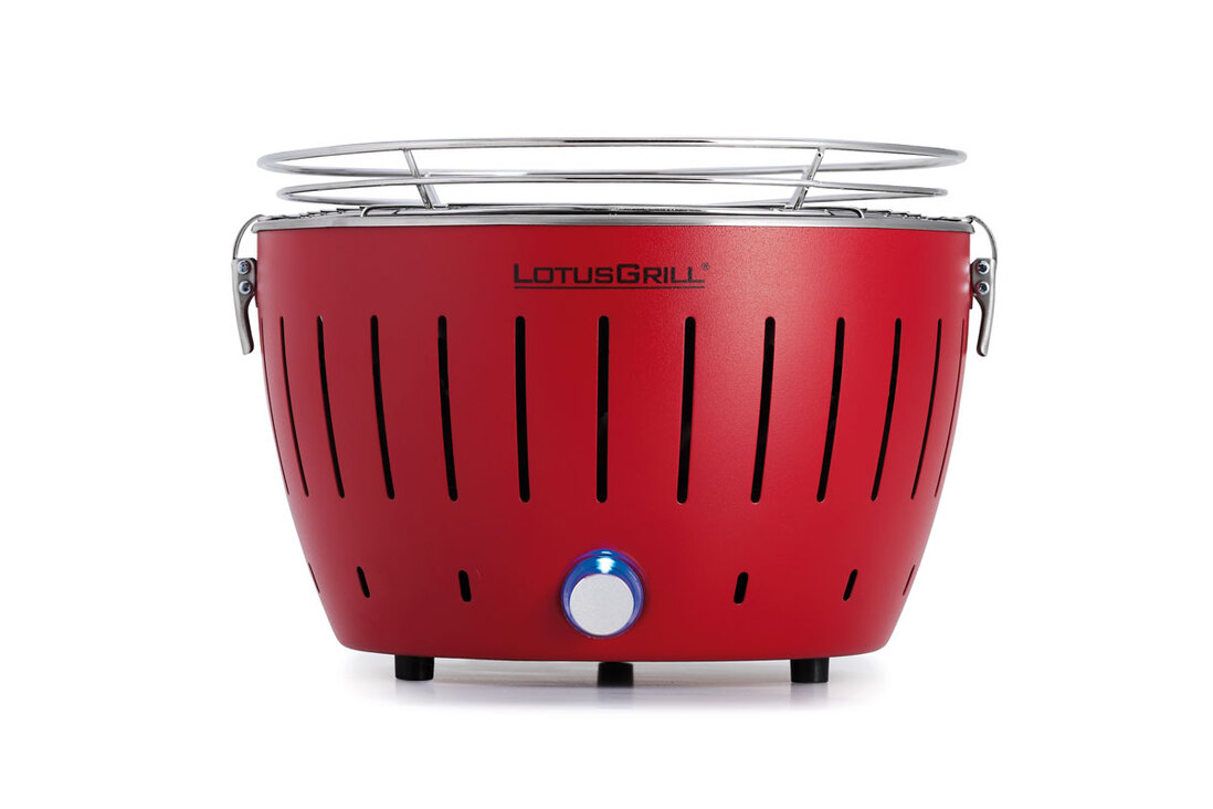 【1~2名向け】ロータスグリル Sサイズ レッド 【煙の出にくいBBQグリル】